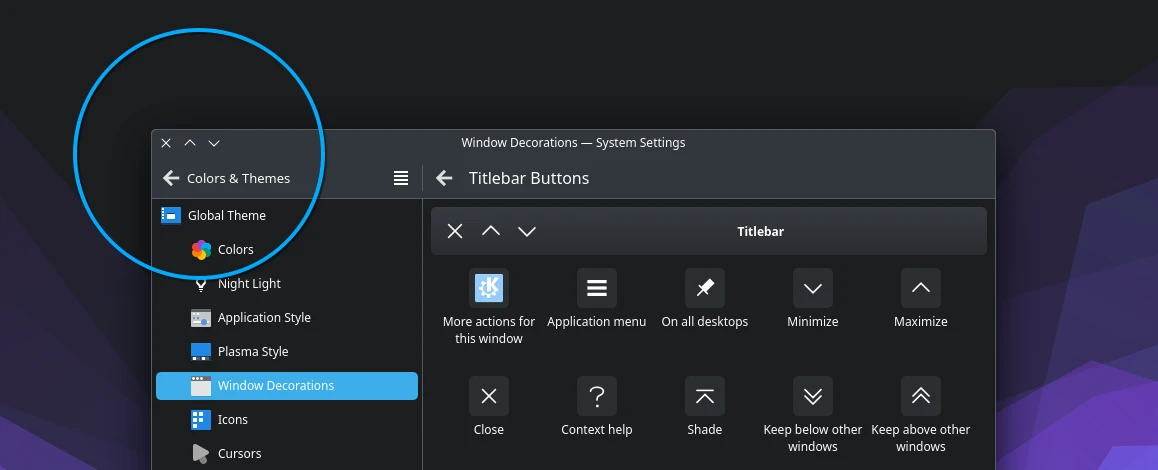 Titlebar left button - LangitKetujuh OS